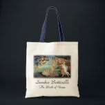 Regionens födelse av Sandro Botticelli Tygkasse<br><div class="desc">Venus födelse (1482-1486) av Sandro Botticelli (1444-1510) är en vintage Renaissance Era bra-konst mytologisk målning. Gudinna Venus har kommit ut ur havet som en kvinna som odlas i fullt och står innanför ett stort årstidshelvete på kusten.</div>