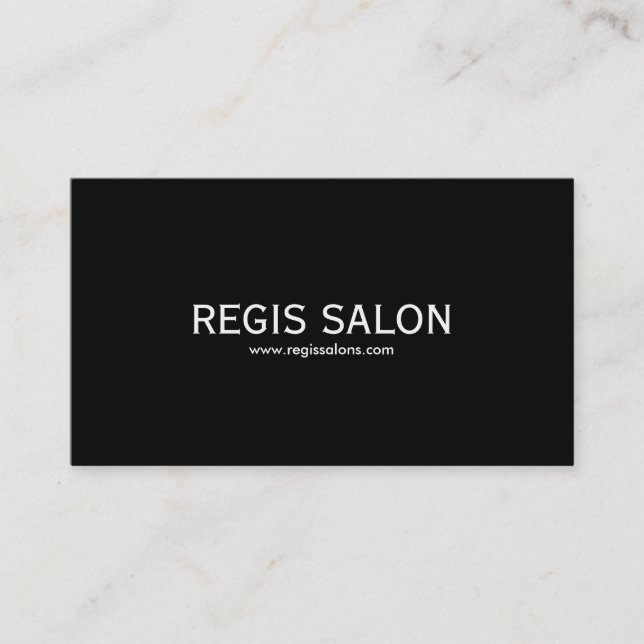 Regis-SALONG, www.regissalons.com Visitkort (Framsida)