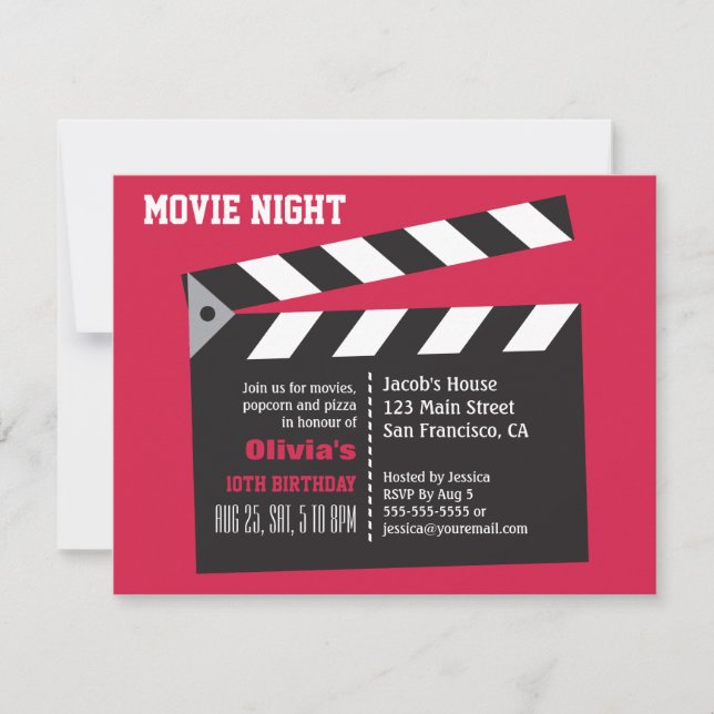 Regissörens Filmnatt Födelsedagsfest Inbjudningar (Framsida)