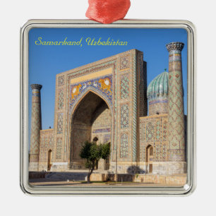 Registan square in sunset - Samarkand, Uzbekistan Julgransprydnad Metall