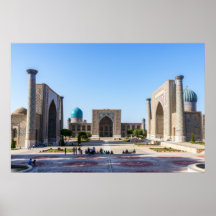 Registan square in sunset - Samarkand, Uzbekistan