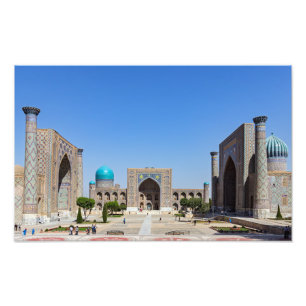 Registan square - Samarkand, Uzbekistan, Asien Fototryck