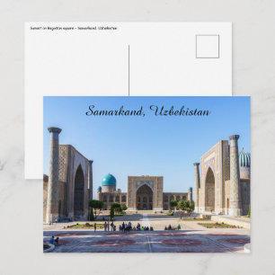 Registan square - Samarkand, Uzbekistan, Asien Vykort