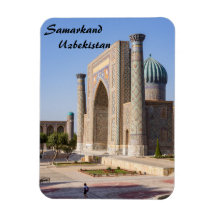 Registan square vid sunset - Samarkand, Uzbekistan