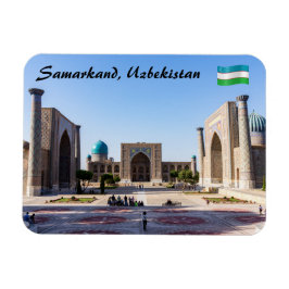 Registan square vid sunset - Samarkand, Uzbekistan Magnet