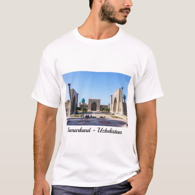 Registan torget - Samarkand, Uzbekistan, Asien T Shirt (Framsida)