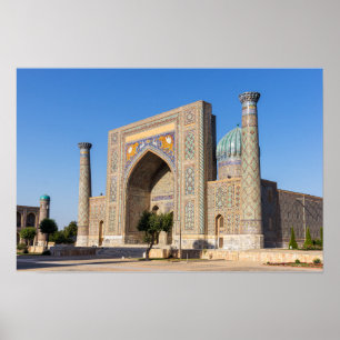 Registan torget vid solnedgång - Samarkand, Uzbeki Poster
