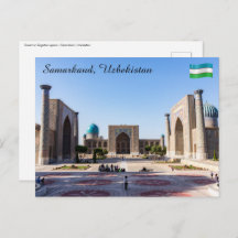 Registan-torget vid solnedgång - Samarkand, Uzbeki