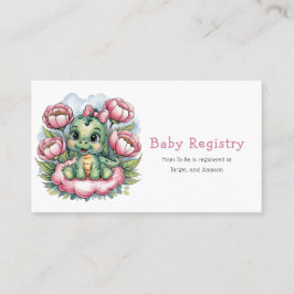 Register för Baby Shower Dino Delight Baby Visitkort