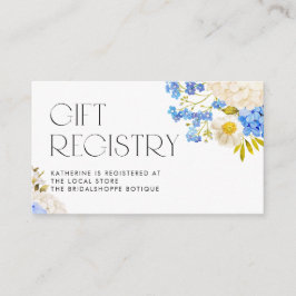 Register för Blue- och White Hydrangeas Baby Showe Tilläggskort