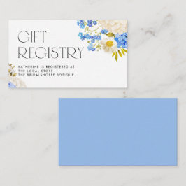 Register för Blue- och White Hydrangeas Baby Showe Tilläggskort