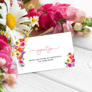 Register för Bright Colorful Blommigt Garden Gift Tilläggskort