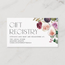 Register för burgundsblommor och Figs Baby Shower