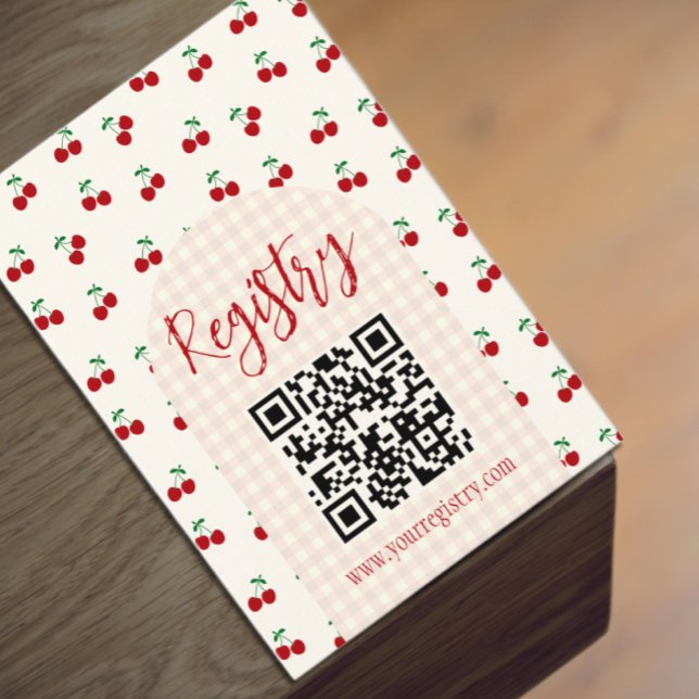 Register för Cherries Baby Shower Tilläggskort (Skapare uppladdad)