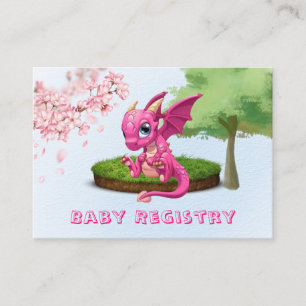 Register för Cute Rosa Dragon Baby Visitkort