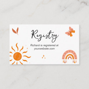 Register för dagbok för barn i Sol i Cute Boho Bab Tilläggskort
