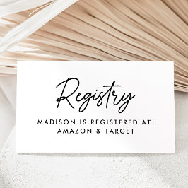 Register för fet svart skript - babyvisningsprogra tilläggskort