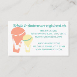 Register för luftballong Baby Shower Tilläggskort