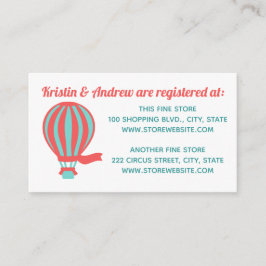Register för luftballong Baby Shower Tilläggskort