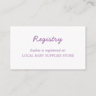 Register för minimal mjuk Lila för babyvisningspro Tilläggskort