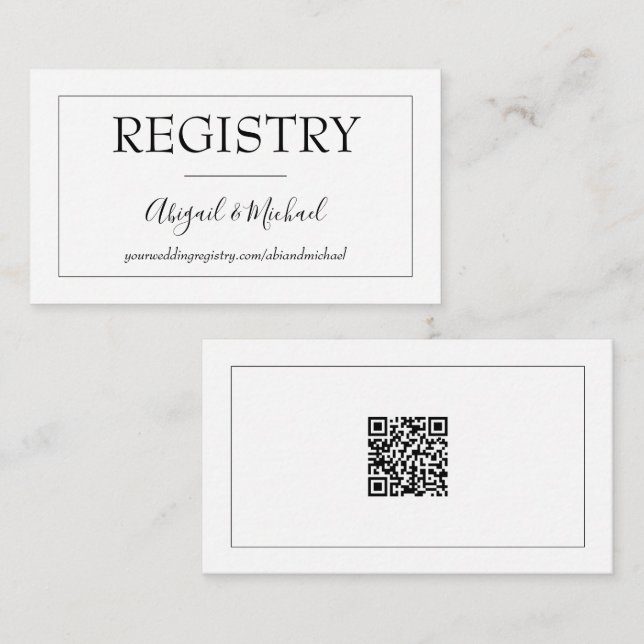 Register för minimalistiskt Bröllop Tilläggskort (Fram/baksida)