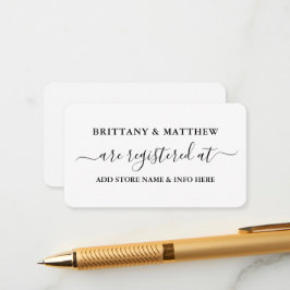 Register för Modern Calligraphy Script Bröllop Tilläggskort