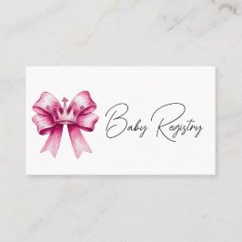 Register för rosa Bow & Krona Baby Shower Visitkort
