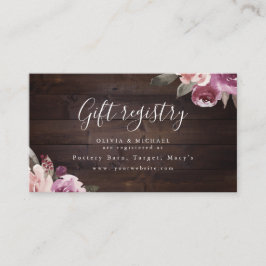 Register för rustik möhippa för Mauve lila blommig Placeringskort