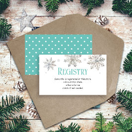 Register för snöflingor Baby Shower Tilläggskort