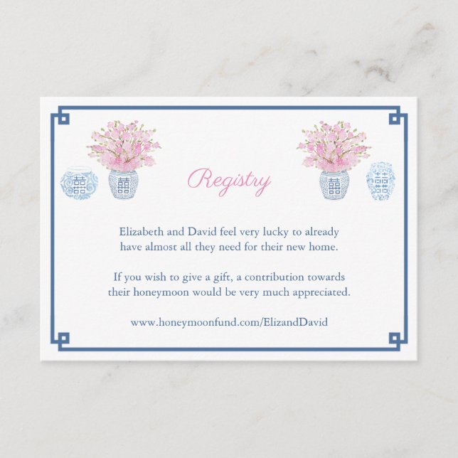 Register över blå Rosa-Möhippa för kinesiska marin Tilläggskort (Framsida)