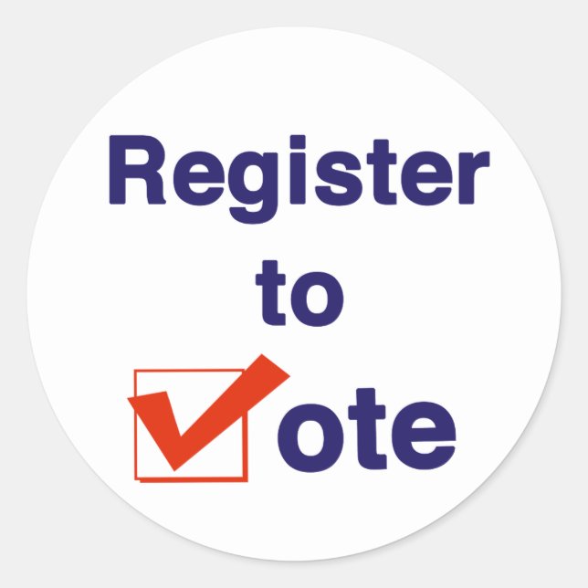 Register till omröstning 2026 runt klistermärke (Framsida)