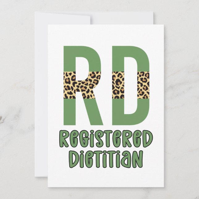 Registered Dietitian Cheetah print RD Gifts Kort (Framsida)