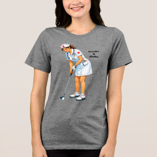 Registered Nurse in Uniform Putting the Golf Ball T Shirt