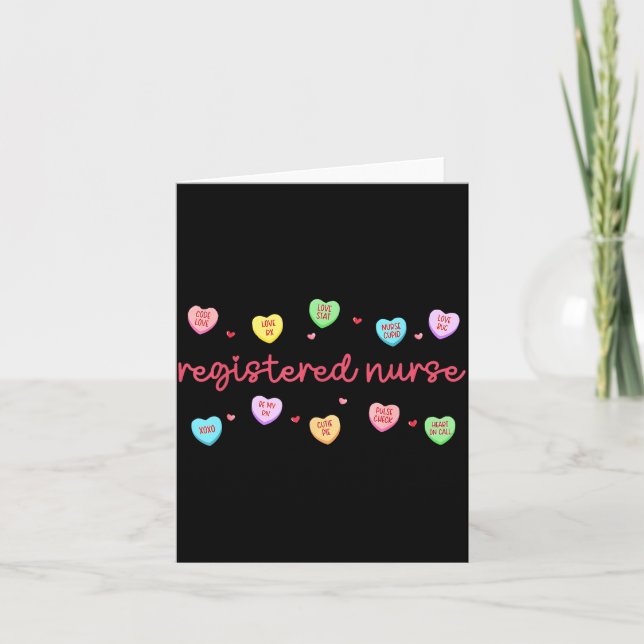 Registered Nurse Valentines Candy Heart Healthcare Kort (Framsida)