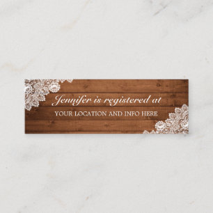 Registerhölje för Rustic Wood Snöre Möhippa Mini Visitkort