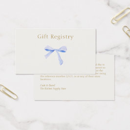 Registerhölje för Trendig Blue Ribbon Bröllop Visitkort