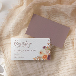 Registerkort för elegant Fall Blommigt Bröllop Tilläggskort