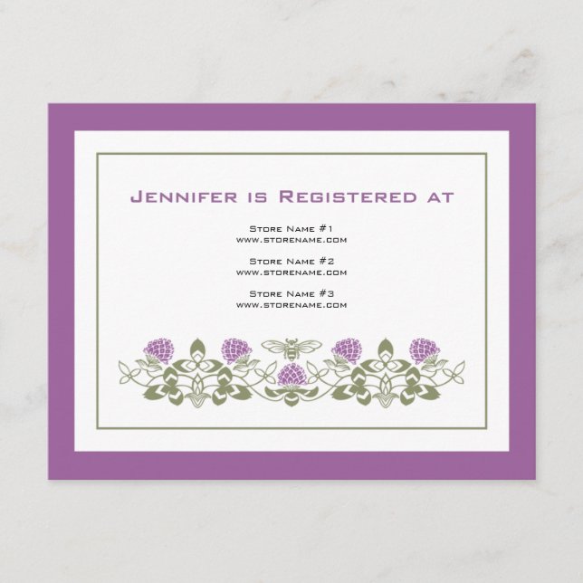 Registerkort för Flora bin Tilläggskort (Framsida)