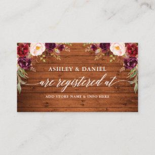 Registerkort för Rustic Blommigt Calligraphy Bröll Tilläggskort