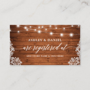 Registerkort för Rustic Snöre Calligraphy Bröllop Tilläggskort