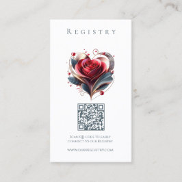 Registermodern bröllop Hjärtformade Ro Visitkort