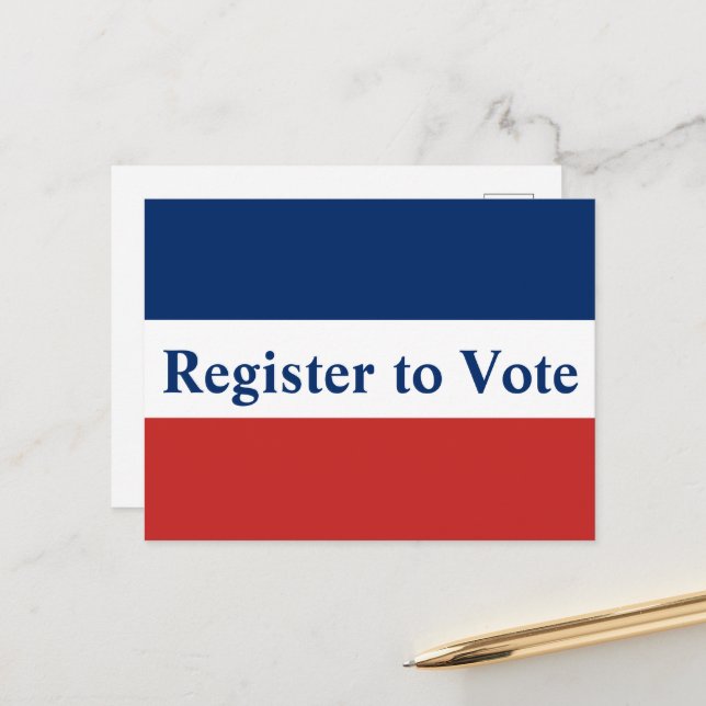 Registrera dig för Röda vita och blå Rand Vykort (Fram/Back In Situ)