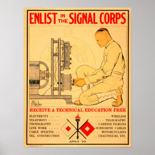 Registrera dig på signalkåren! Amerikanska Govt-re Poster