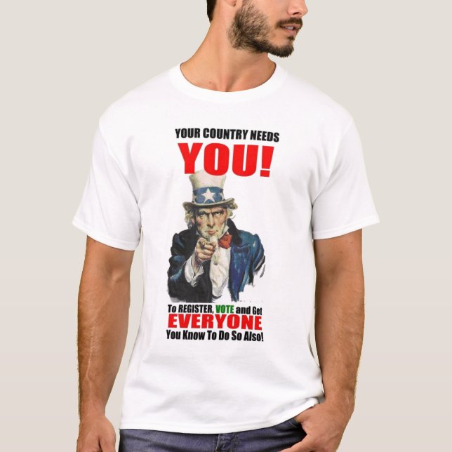 Registrera för att rösta, 2008 t-shirt (Framsida)