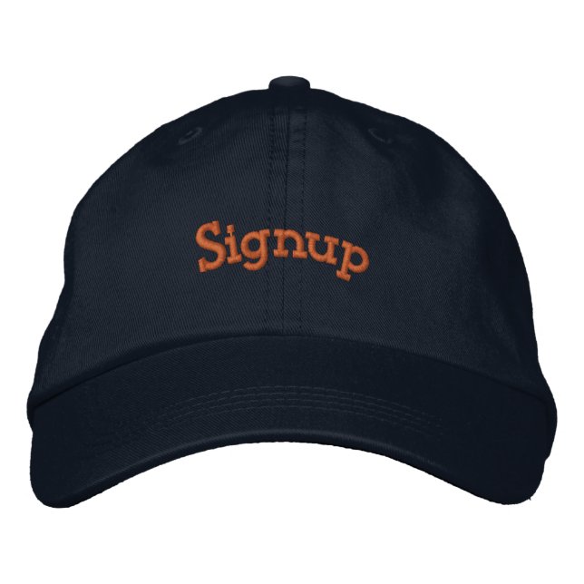 Registrera🎩 text Broderad Anpassad Marinblå Hatt� Keps (Framsida)