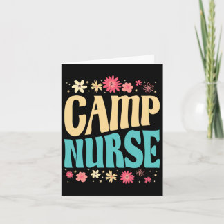 Registrerad Camp Nurse Blommigt Outfit Summer Camp Kort