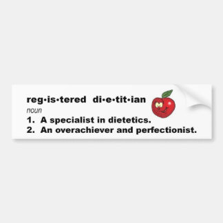Registrerad dietistdefinition bildekal