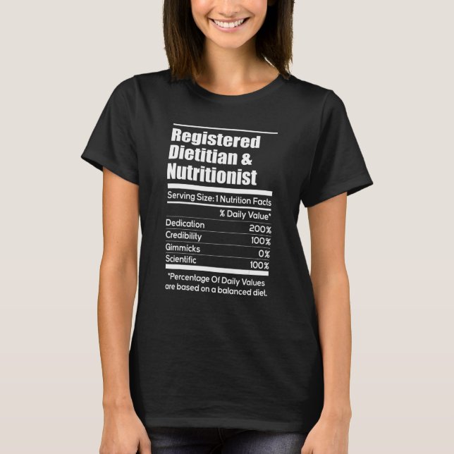 Registrerad dietitisk dietitisk dietik och dietist t shirt (Framsida)