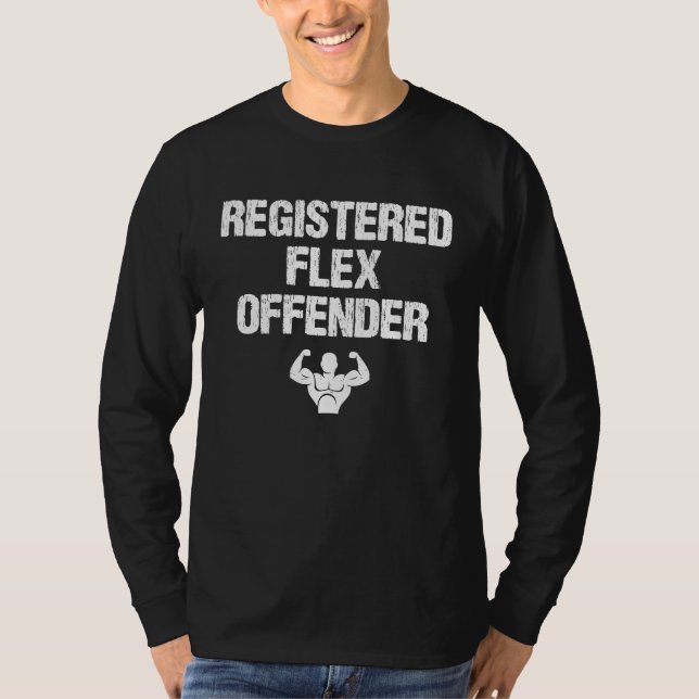 Registrerad Flex Förbrytare Bodybuilding Träning V T Shirt (Framsida)