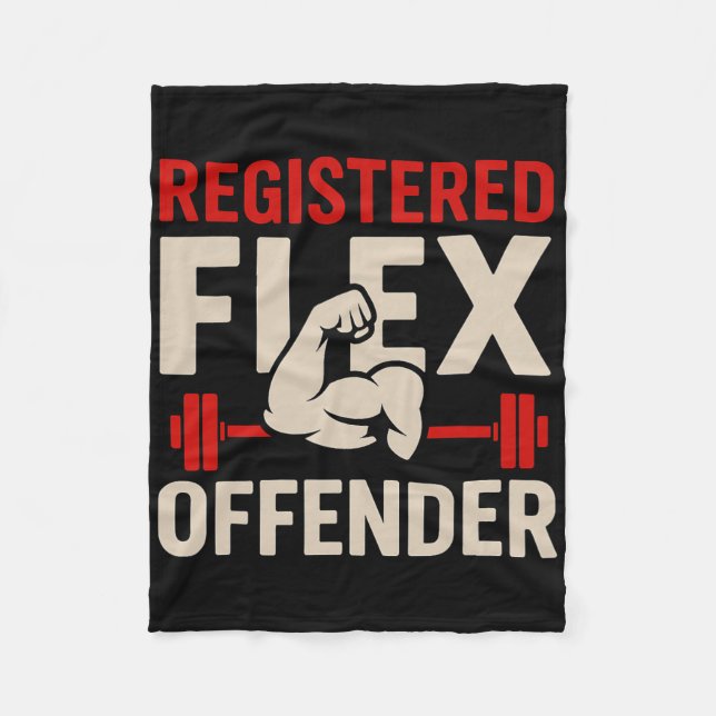 Registrerad Flex Offender Funny Gym Workout Bodybu Fleecefilt (Framsidan)